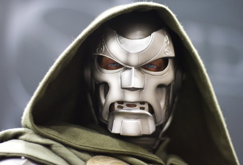 Doctor Doom figurine close-up with his mask