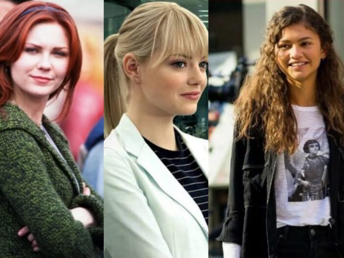 Peter Parker three Love interests, featuring Mary Jane, Gwen Stacy, and MJ