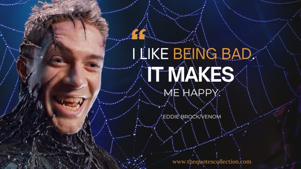 Best spiderman villain quotes graphic, featuring Venom