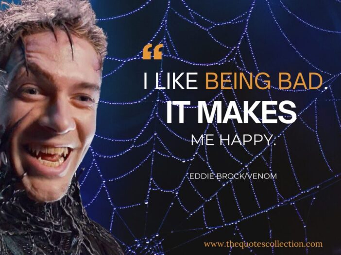 Best spiderman villain quotes graphic, featuring Venom
