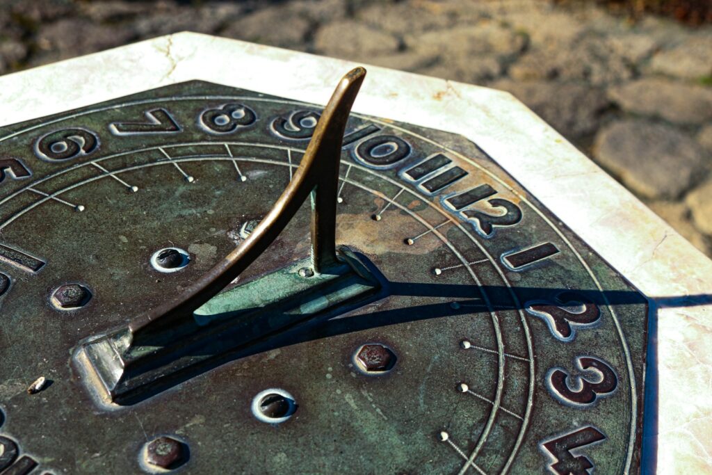 Ancient sundial illustrating Matthew 24:36 and the unknown timing of Christ’s return.
