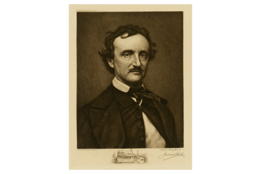Edgar Allan Poe portrait who wrote the Annabel Lee full poem