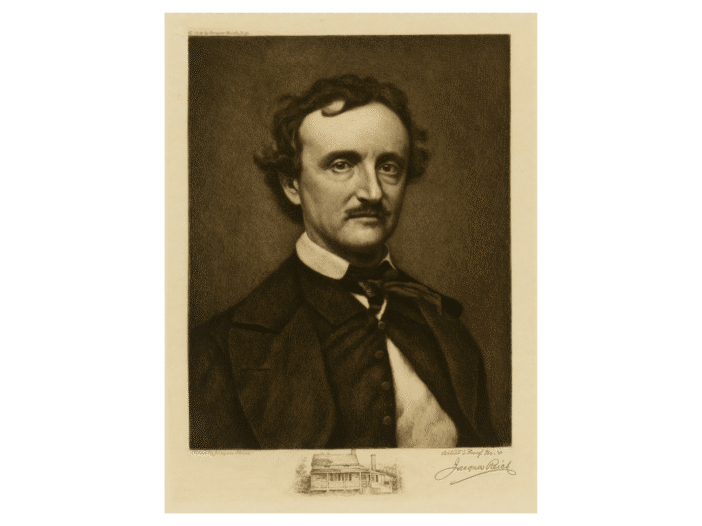 Edgar Allan Poe portrait who wrote the Annabel Lee full poem