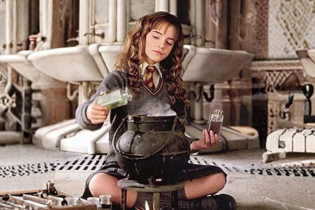 Emma Watson portraying Hermione Granger character traits in Harry Potter