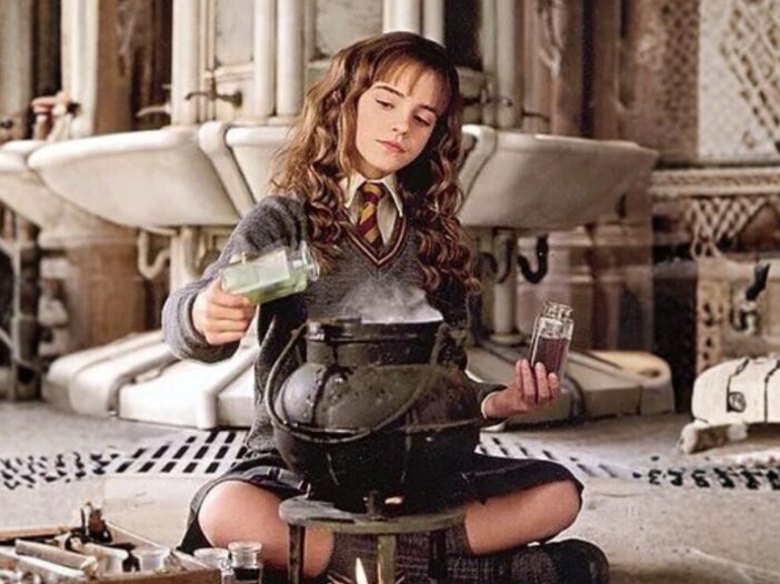 Emma Watson portraying Hermione Granger character traits in Harry Potter