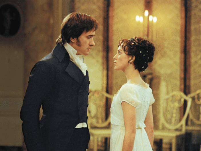 Mr Darcy and Elizabeth Bennet in Pride and Prejudice, illustrating memorable Mr Darcy quotes about love, pride, and romance.