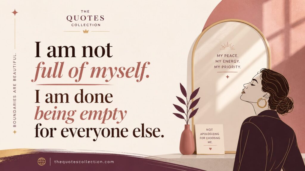 Sassy self love quote graphic about boundaries and self-worth