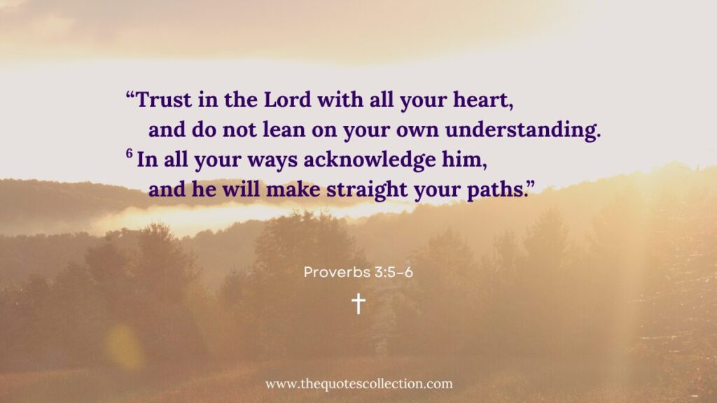 Proverbs 3:5โ6 Bible verse about trusting God for guidance.