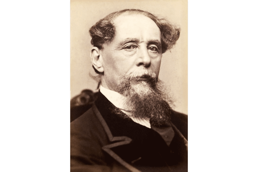 Portrait of Charles Dickens with a beard, photographed by Jeremiah Gurney