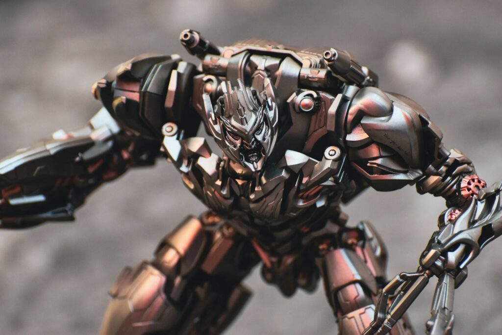 Megatron from Transformers in a battle pose, representing his power and rivalry with Optimus Prime.