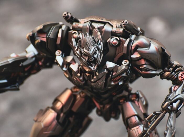 Megatron from Transformers in a battle pose, representing his power and rivalry with Optimus Prime.