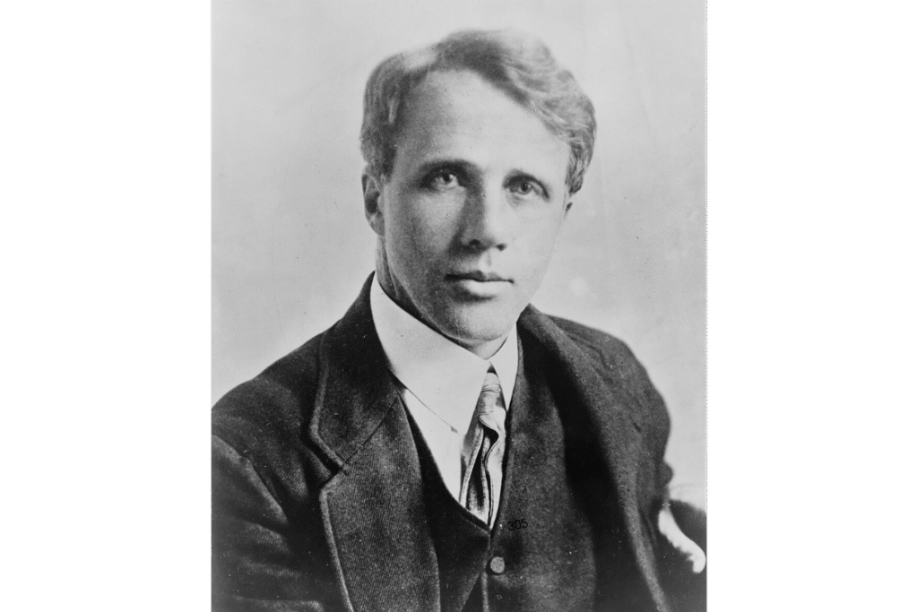A front portrait of a young Robert Frost