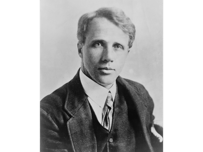 A front portrait of a young Robert Frost
